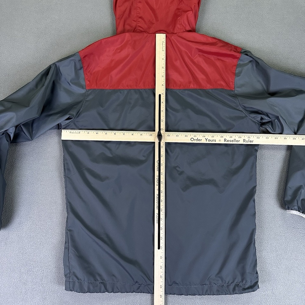 Columbia Jacket Mens Small Grey Red Lightweight Packable Windbreaker Hiking - Picture 8 of 10